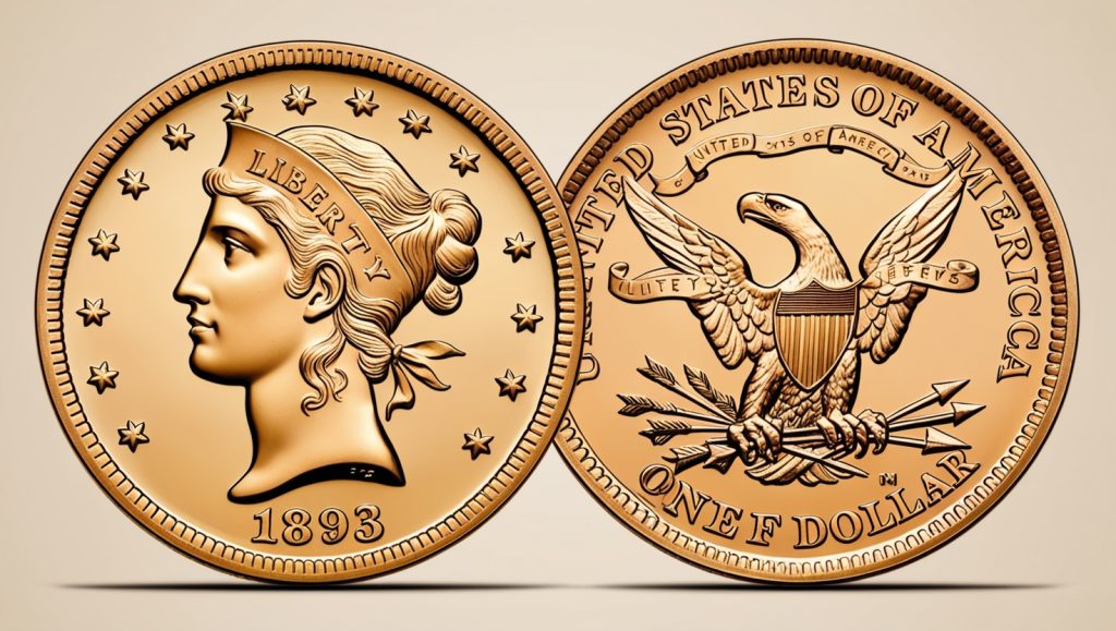 1893 12 dollar gold American Eagle D coin details